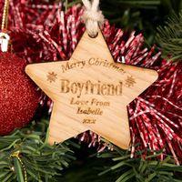 Personalised Boyfriend Wooden Christmas Star