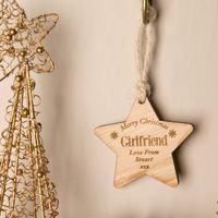 personalised wooden christmas bauble girlfriend