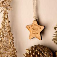 personalised wooden christmas bauble niece
