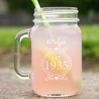 Personalised 80th Birthday Glass Mason Jar For Her