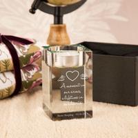 Personalised Baby Heart Memorial Glass Tealight Holder