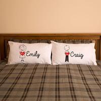 personalised his hers pillowcases