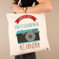 Personalised Best Photographer Cotton Tote