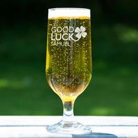 personalised good luck beer glass