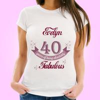 Personalised 40 and Fabulous Womens T-Shirt
