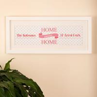 personalised home sweet home print pink polka dot design