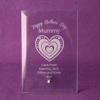 Personalised Mothers Day Glass Plaque