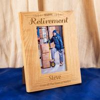 Personalised Retirement Engraved Oak Frame