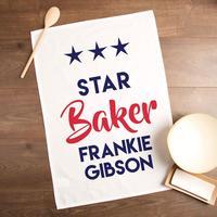 Personalised Star Baker Tea Towel with Any Name