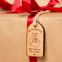 Personalised Christmas Wooden Tag: Santa