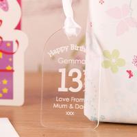 Personalised 13th Birthday Gift Tag: Hearts