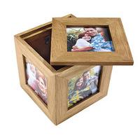personalised oak photo cube oak