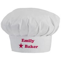 Personalised Chef\'s Hat, Pink, Polycotton