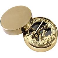 personalised brass compass and sundial brass