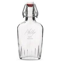 Personalised Clear Glass Hip Flask Key Etching