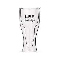 Personalised Double Walled Beer Glass Classic Lager Print
