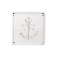 personalised glass coasters anchor monogram