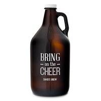 Personalised Glass Beer Growler - Bring on the Cheer Print