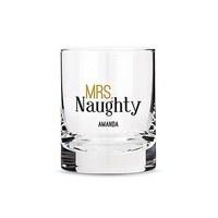 Personalised Whiskey Glasses with Mrs. Naughty Print