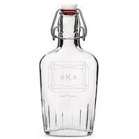 Personalised Clear Glass Hip Flask Monogram Gem Etching