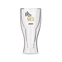 Personalised Double Walled Beer Glass Mr. Nice Print