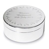 Personalised Round Trinket Box with Heart Design