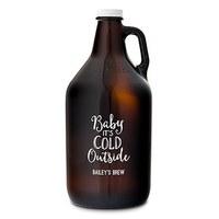 Personalised Glass Beer Growler - Baby It\'s Cold Outside Printing
