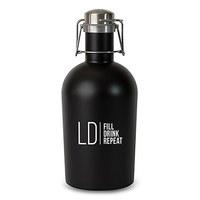 personalised black stainless steel beer growler modern logo printing