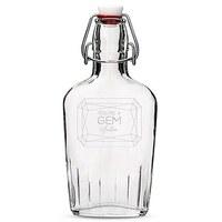Personalised Clear Glass Hip Flask Gem Etching