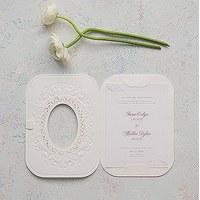 Pearls and Lace Laser Embossed Invitations with Personalisation