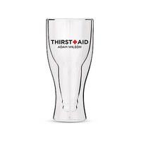 Personalised Double Walled Beer Glass Thirst Aid Print