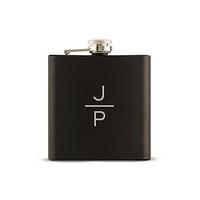 personalised monogram black hip flask