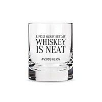 Personalised Whiskey Glasses with Whiskey is Neat Print