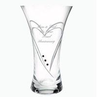 Personalised Heart Vase with Swarovski Elements