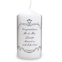 personalised ornate swirl candle