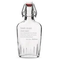 Personalised Glass Hip Flask Best Man or Groomsman Etched