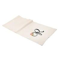 Personalised Off White Linen Table Runner - Modern Floral - (120\