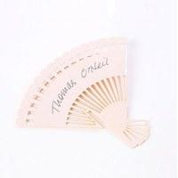 Pearl Fan Wedding Place Card For Glasses Pack - White