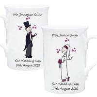 Personalised Bride And Groom Mug Set Our Wedding Day