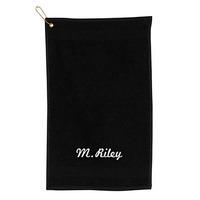 personalised golf towel white print