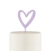 Personalised Mod Heart Acrylic Cake Topper - Lavender
