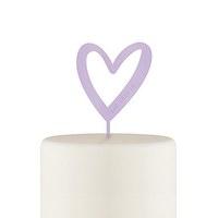 personalised mod heart acrylic cake topper lavender