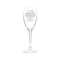 personalised maid of honour glass flute