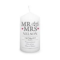 Personalised Mr & Mrs Candle