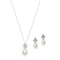 Pearl Drop Pendant & Earrings Set With Gift Box