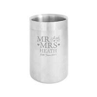 Personalised Mr & Mrs Stainless Steel Wine Cooler