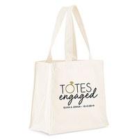 personalised white canvas tote bag totes engaged mini tote with gusset ...