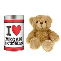 Personalised I Love Heart Teddy in a Tin