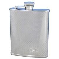 Personalised Textured 8oz Hip Flask in Stainless Steel