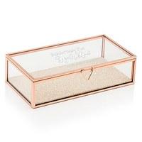 Personalised Glass Jewellery Box with Rose Gold - Every Day I\'m Sparklin\' Printing